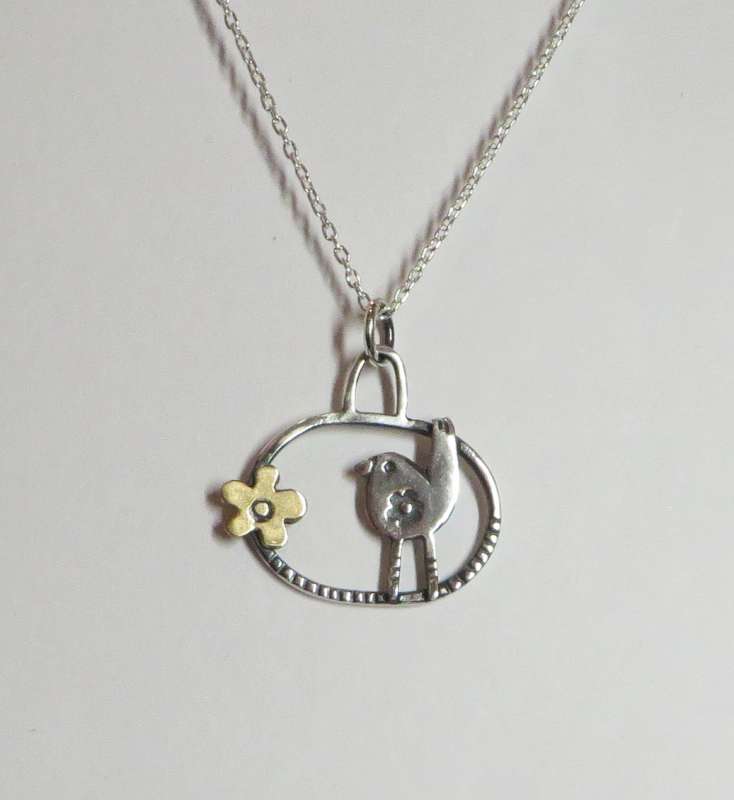 Robin and Daisy Oval Pendant